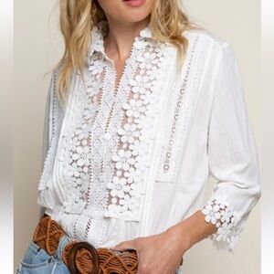 POL cotton appliquéd blouse